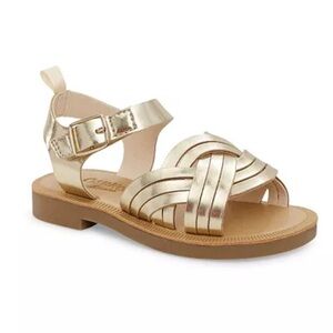 Oshkosh B'Gosh Toddler Girls Dolores Fastening Strap Sandals Gold New Size 5